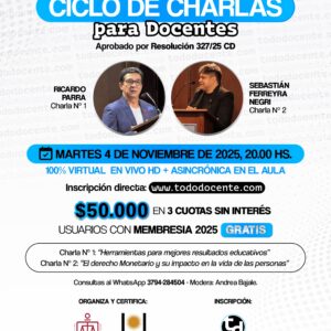 Ciclo de charlas para Docentes de todo el País.