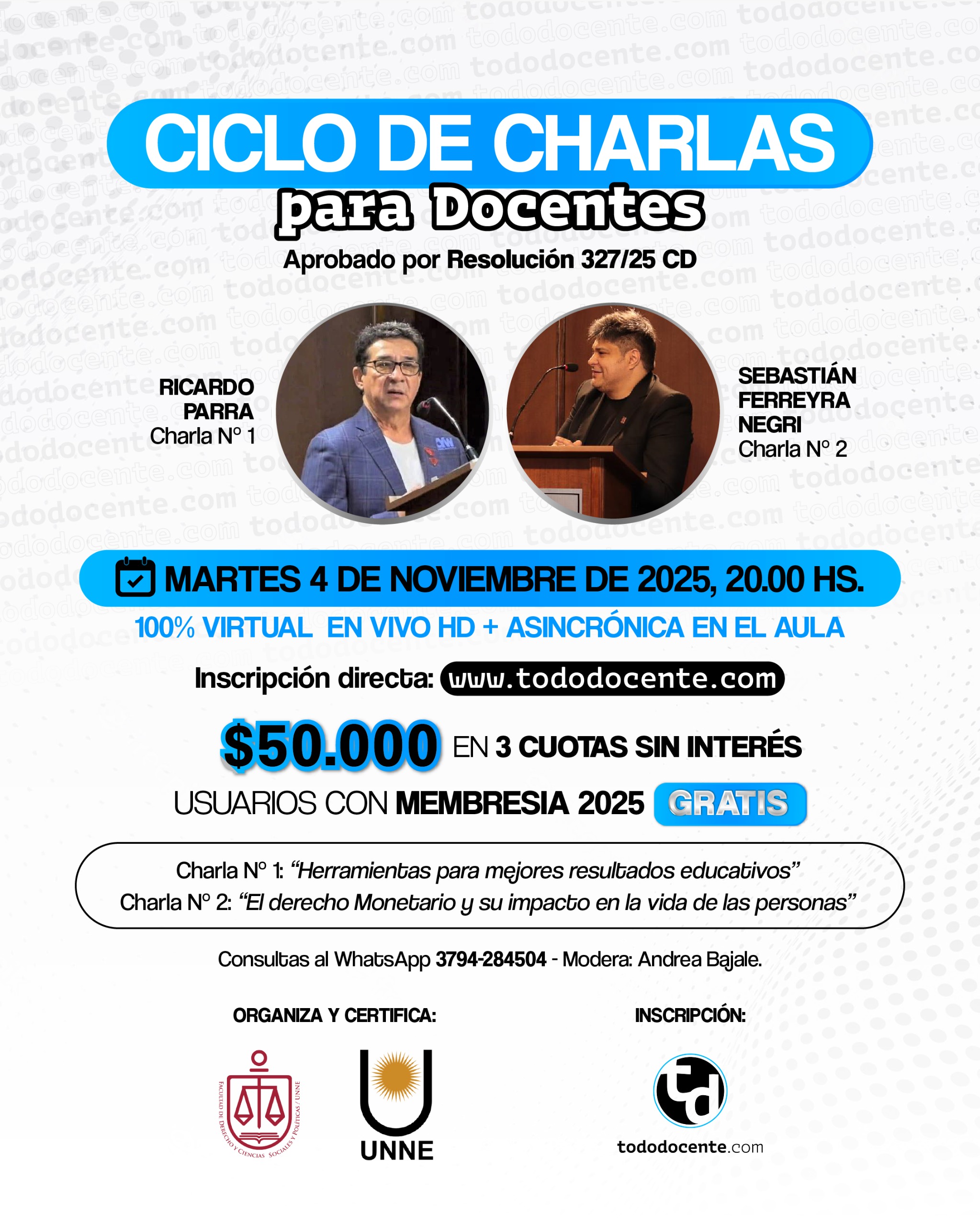 Ciclo de charlas para Docentes de todo el País.